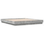 vidaXL Cadru de pat cu lumini LED, gri beton, 200x200 cm
