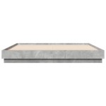 vidaXL Cadru de pat cu lumini LED, gri beton, 200x200 cm