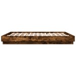 vidaXL Cadru de pat cu lumini LED, stejar fumuriu, 200x200 cm vidaXL Cadru de pat cu lumini LED, stejar fumuriu, 200x200 cm