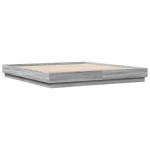 vidaXL Cadru de pat cu lumini LED, gri sonoma, 200x200 cm