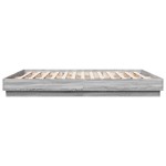 vidaXL Cadru de pat cu lumini LED, gri sonoma, 200x200 cm