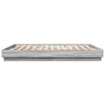 vidaXL Cadru de pat cu lumini LED, gri sonoma, 180x200 cm