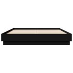vidaXL Cadru de pat cu lumini LED, negru, 160x200 cm