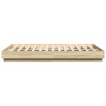 vidaXL Cadru de pat cu lumini LED, stejar sonoma, 160x200 cm