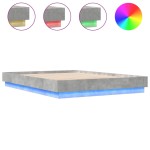 vidaXL Cadru de pat cu lumini LED, gri beton, 160x200 cm vidaXL Cadru de pat cu lumini LED, gri beton, 160x200 cm