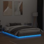 vidaXL Cadru de pat cu lumini LED, gri beton, 160x200 cm vidaXL Cadru de pat cu lumini LED, gri beton, 160x200 cm