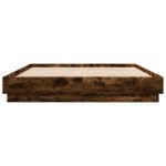 vidaXL Cadru de pat cu lumini LED, stejar fumuriu, 160x200 cm vidaXL Cadru de pat cu lumini LED, stejar fumuriu, 160x200 cm