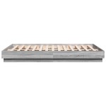 vidaXL Cadru de pat cu lumini LED, gri sonoma, 150x200 cm