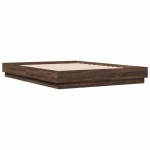 vidaXL Cadru de pat cu lumini LED, stejar maro, 150x200 cm vidaXL Cadru de pat cu lumini LED, stejar maro, 150x200 cm