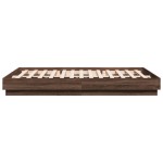 vidaXL Cadru de pat cu lumini LED, stejar maro, 150x200 cm vidaXL Cadru de pat cu lumini LED, stejar maro, 150x200 cm