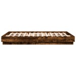 vidaXL Cadru de pat cu lumini LED, stejar fumuriu, 140x200 cm