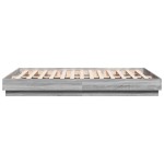 vidaXL Cadru de pat cu lumini LED, gri sonoma, 140x200 cm vidaXL Cadru de pat cu lumini LED, gri sonoma, 140x200 cm