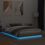 vidaXL Cadru de pat cu lumini LED, stejar sonoma, 120x200 cm