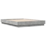 vidaXL Cadru de pat cu lumini LED, gri beton, 135x190 cm vidaXL Cadru de pat cu lumini LED, gri beton, 135x190 cm