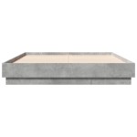 vidaXL Cadru de pat cu lumini LED, gri beton, 135x190 cm vidaXL Cadru de pat cu lumini LED, gri beton, 135x190 cm