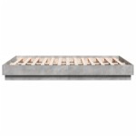 vidaXL Cadru de pat cu lumini LED, gri beton, 135x190 cm vidaXL Cadru de pat cu lumini LED, gri beton, 135x190 cm