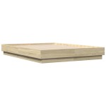vidaXL Cadru de pat cu lumini LED, stejar sonoma, 120x190 cm