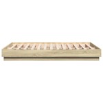 vidaXL Cadru de pat cu lumini LED, stejar sonoma, 120x190 cm
