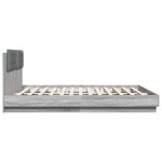 vidaXL Cadru de pat cu tăblie gri sonoma 200x200 cm lemn prelucrat