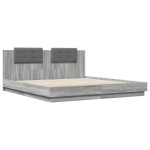 vidaXL Cadru de pat cu tăblie gri sonoma 180x200 cm lemn prelucrat