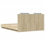 vidaXL Cadru de pat cu tăblie stejar sonoma 150x200 cm lemn prelucrat