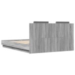 vidaXL Cadru de pat cu tăblie, gri sonoma, 150x200 cm, lemn prelucrat vidaXL Cadru de pat cu tăblie, gri sonoma, 150x200 cm, lemn prelucrat