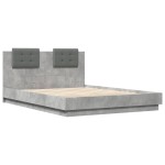 vidaXL Cadru de pat cu tăblie gri beton 140x200 cm lemn prelucrat