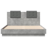 vidaXL Cadru de pat cu tăblie gri beton 140x200 cm lemn prelucrat