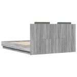 vidaXL Cadru de pat cu tăblie gri sonoma 120x200 cm lemn prelucrat vidaXL Cadru de pat cu tăblie gri sonoma 120x200 cm lemn prelucrat