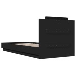vidaXL Cadru de pat cu tăblie, negru, 100x200 cm, lemn prelucrat vidaXL Cadru de pat cu tăblie, negru, 100x200 cm, lemn prelucrat
