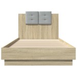 vidaXL Cadru de pat cu tăblie stejar sonoma 100x200 cm lemn prelucrat