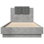 vidaXL Cadru de pat cu tăblie gri beton 100x200 cm lemn prelucrat vidaXL Cadru de pat cu tăblie gri beton 100x200 cm lemn prelucrat