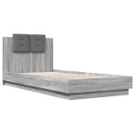 vidaXL Cadru de pat cu tăblie gri sonoma 100x200 cm lemn prelucrat