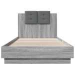 vidaXL Cadru de pat cu tăblie gri sonoma 100x200 cm lemn prelucrat