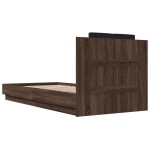 vidaXL Cadru de pat cu tăblie stejar maro 100x200 cm lemn prelucrat vidaXL Cadru de pat cu tăblie stejar maro 100x200 cm lemn prelucrat
