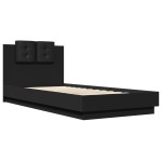 vidaXL Cadru de pat cu tăblie, negru, 90x200 cm, lemn prelucrat vidaXL Cadru de pat cu tăblie, negru, 90x200 cm, lemn prelucrat