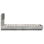 vidaXL Cadru de pat cu tăblie gri beton 90x200 cm lemn prelucrat