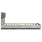 vidaXL Cadru de pat cu tăblie gri beton 135x190 cm lemn prelucrat vidaXL Cadru de pat cu tăblie gri beton 135x190 cm lemn prelucrat