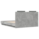 vidaXL Cadru de pat cu tăblie gri beton 135x190 cm lemn prelucrat vidaXL Cadru de pat cu tăblie gri beton 135x190 cm lemn prelucrat