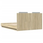 vidaXL Cadru de pat cu tăblie stejar sonoma 120x190 cm lemn prelucrat