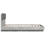 vidaXL Cadru de pat cu tăblie gri beton 120x190 cm lemn prelucrat vidaXL Cadru de pat cu tăblie gri beton 120x190 cm lemn prelucrat