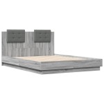 vidaXL Cadru de pat cu tăblie gri sonoma 120x190 cm lemn prelucrat