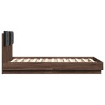 vidaXL Cadru de pat cu tăblie stejar maro 120x190 cm lemn prelucrat