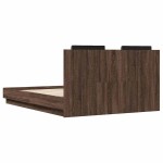 vidaXL Cadru de pat cu tăblie stejar maro 120x190 cm lemn prelucrat