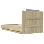 vidaXL Cadru de pat cu tăblie stejar sonoma 90x190 cm lemn prelucrat