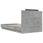 vidaXL Cadru de pat cu tăblie, gri beton, 90x190 cm, lemn prelucrat vidaXL Cadru de pat cu tăblie, gri beton, 90x190 cm, lemn prelucrat