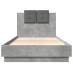 vidaXL Cadru de pat cu tăblie, gri beton, 75x190 cm, lemn prelucrat vidaXL Cadru de pat cu tăblie, gri beton, 75x190 cm, lemn prelucrat