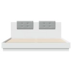 vidaXL Cadru de pat cu tăblie și lumini LED, alb, 160x200 cm vidaXL Cadru de pat cu tăblie și lumini LED, alb, 160x200 cm