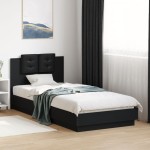 vidaXL Cadru de pat cu tăblie și lumini LED, negru, 100x200 cm vidaXL Cadru de pat cu tăblie și lumini LED, negru, 100x200 cm