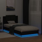 vidaXL Cadru de pat cu tăblie și lumini LED, negru, 100x200 cm vidaXL Cadru de pat cu tăblie și lumini LED, negru, 100x200 cm